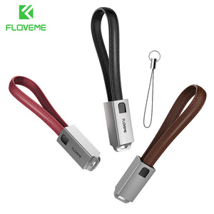 FLOVEME USB Cable For iPhone 6 6S Plus 5 5S SE PU Leather Keychain Charging Cable For iPhone 7 8 Plus X 10 For iPad Charger Cabo - FLOVEME