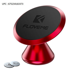 Magnetic Phone Car Mount Adhesive - FLOVEME 360° Rotate Magnet Cell Phone Holder for Car Panel Dashboard Hands Free Magnetic Phone Mount Compatible for iPhone SAMSUNG and Most Mobile Phones (Red) - FLOVEME