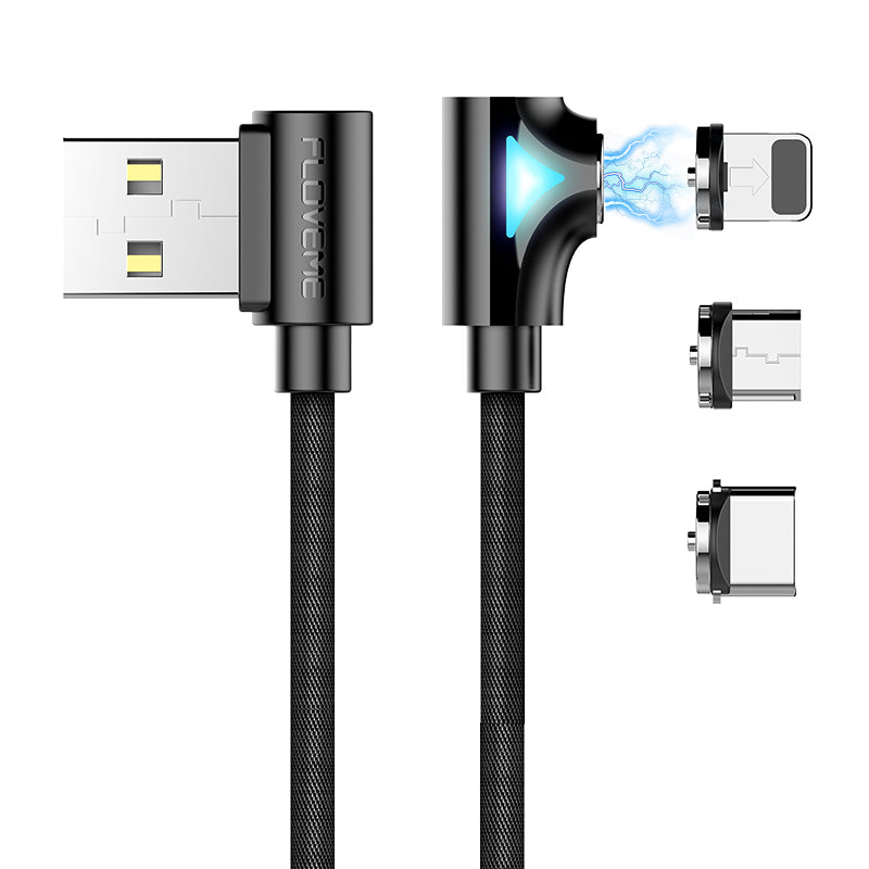 L-Type LED Magnetic USB Charging Charger Cable - FLOVEME