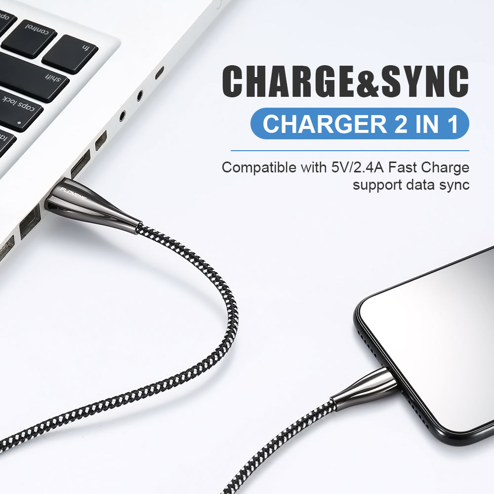 Zinc Alloy Fast Charging Data Cable For iPhone - FLOVEME