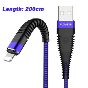 2A USB Fast Charging Durable Cable For Lighting/ Micro USB/ Type-c - FLOVEME